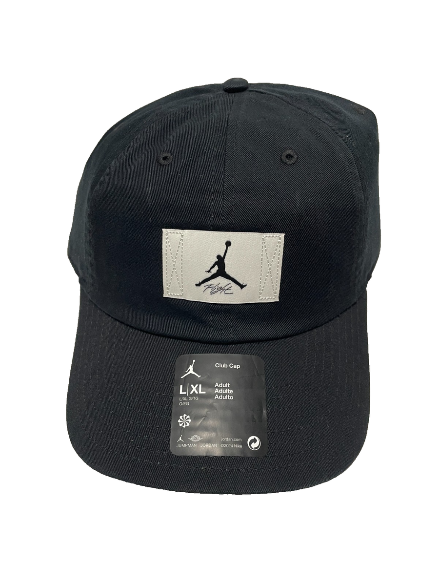 Jordan Hat Mens Club H86 Patch Adjustable Strapback Cap Black