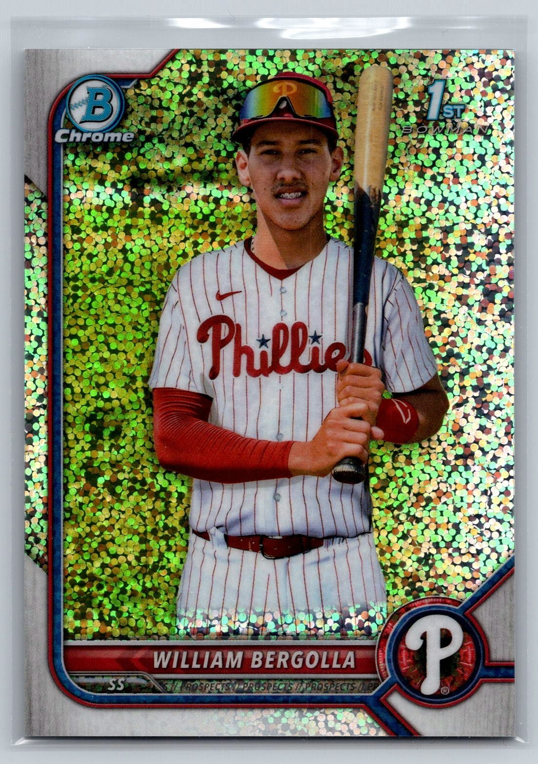 2022 Bowman Chrome Prospects Refractor Speckle #BCP-159 William Bergolla /299