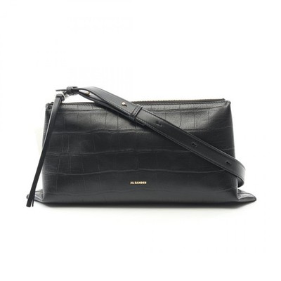 JIL SANDER EMPIRE Small Shoulder Bag crossbody leather Black NEW Women