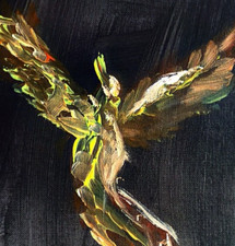Phoenix Impasto Colorful Figurative Abstract Expressionist Art Painting