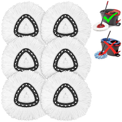 6 Pcs Replacement Microfiber Mop HEAD For O-Cedar Spin Mop Refills Easy Clean