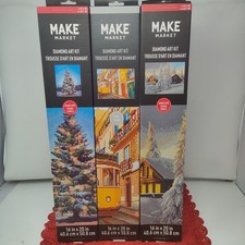 3X NEW Make Market Diamond Art Kits Christmas Tree Winter Scene