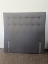 Silent Night Grey Fabric Buttoned Headboard - Double W135 X H136 X D10cm