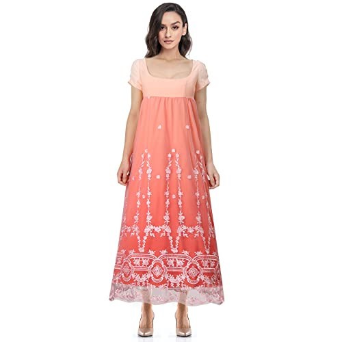 Edwina Sharma Cosplay Costume Regency Dress Floral Elegant X-Large Pink - Picture 2 of 8