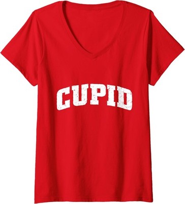 Cupid Holiday Christmas Family Matching Design Gift Ladies' V-Neck Tshirt