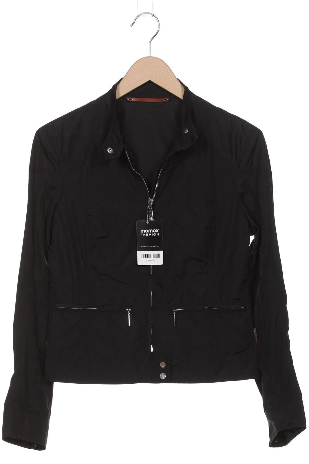 Moncler giacca donna giacca anorak jacket cappotto corto taglia S pelle nero #gopnedm