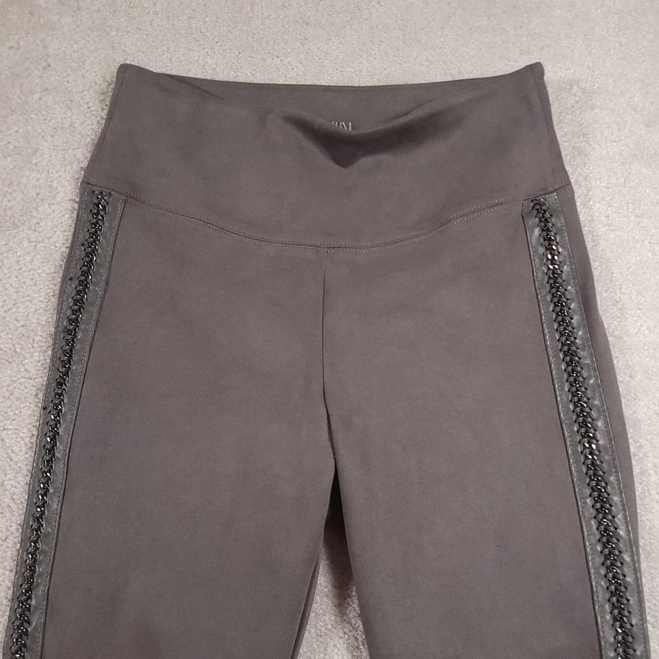 Legging Casa Blanca Mercado Negro Mujer 8 Imitación Gamuza Cadena Ribete Pantalones Pasarela Foto 3 de 4