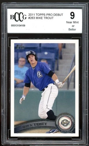 2011 Topps Pro Debut #263 Mike Trout Rookie Card BGS BCCG 9 Near Mint