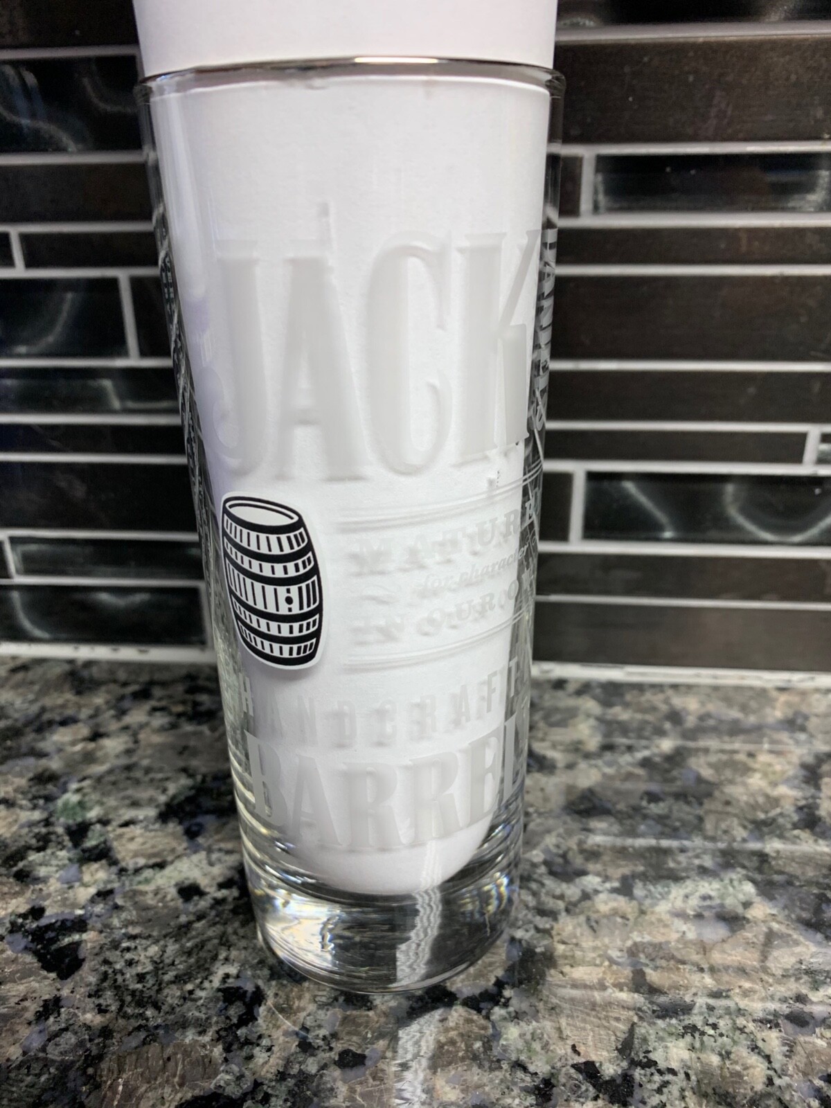 Jack Daniels Old No 7 Sour Mash Tennessee Whiskey High Ball Glass Barrel Logo