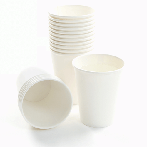 TAZAS DE CAFÉ/TÉ BLANCO Y TAPAS DE SORBO papel desechable (8 oz) para catering - Imagen 2 de 12
