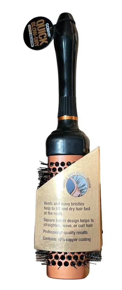 Paquete de 3 cepillos térmicos cuadrados de secado rápido Conair Foto 4 de 4