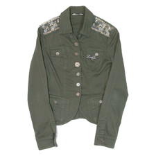 Liu Jo Sequin Womens Blazer Jacket Green Xs