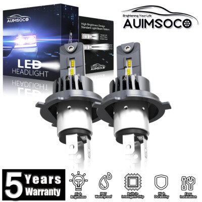 Pair H4 9003 LED Headlight Kit Bulbs High Low Beam Super Bright 6500K Cool White