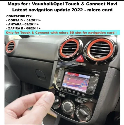 VAUXHALL OPEL SAT NAV MAP UPDATE MICRO CARD 2022 TOUCH & CONNECT