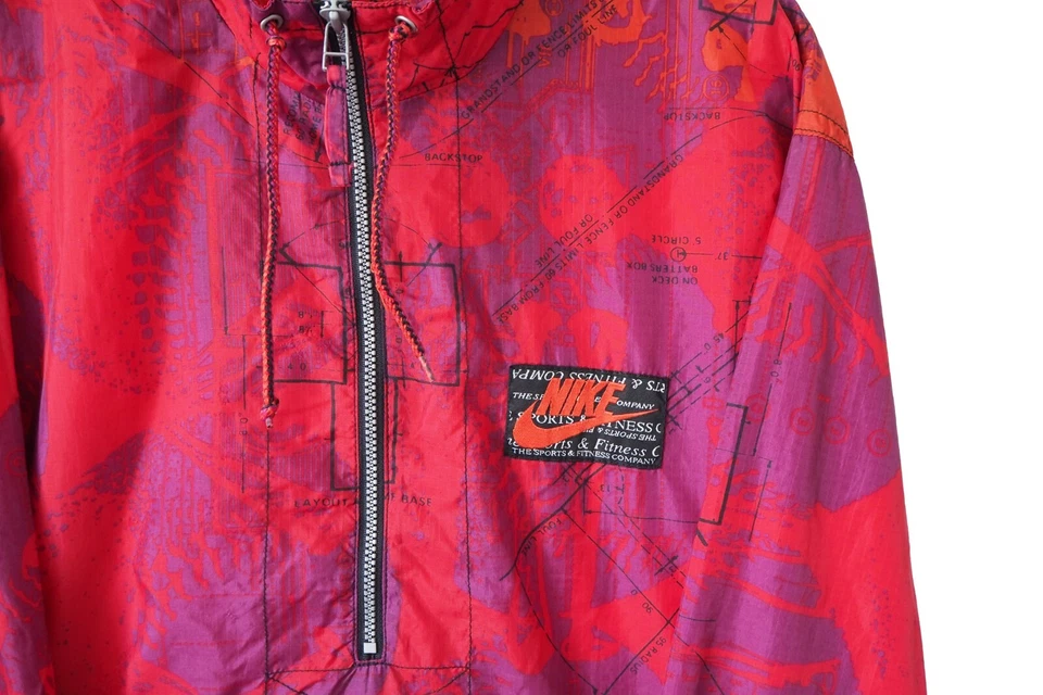 Chaqueta cortavientos vintage NIKE Anorak media cremallera años 90 deportiva estilo retro talla M Foto 3 de 4
