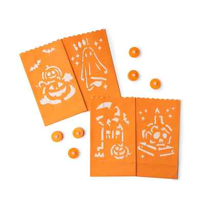 Flickering Frights Halloween White Luminary Pathway Lights ~ NEW