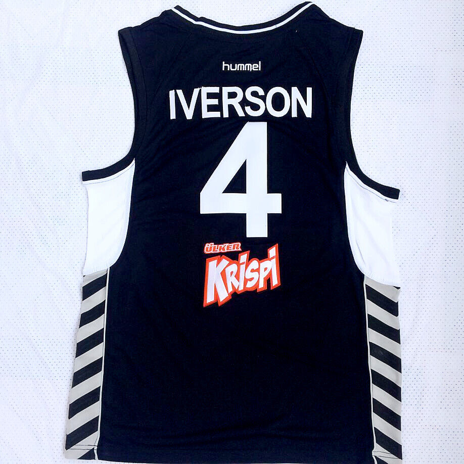 Ncaa Homens Allen Iverson Besiktas # 4 Besiktas Cola Turka Da