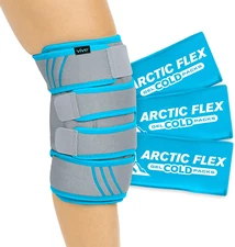 Vive Knee Ice Pack Wrap - Cold/Hot Gel Compression Brace - Heat Support Strap
