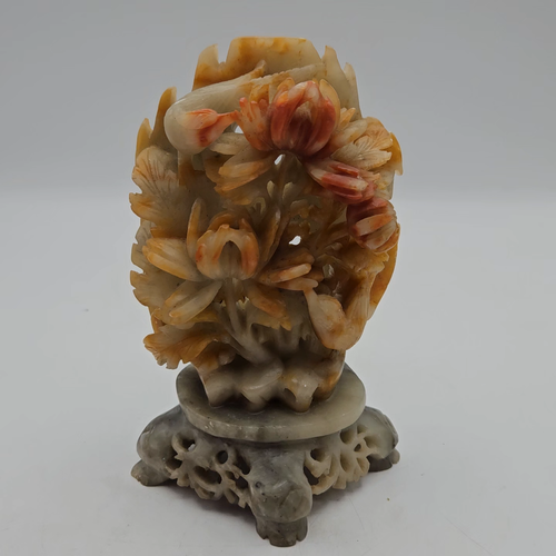 Vintage Chinese Soapstone Birds & Foliage Sculpture - Video 1 of 1