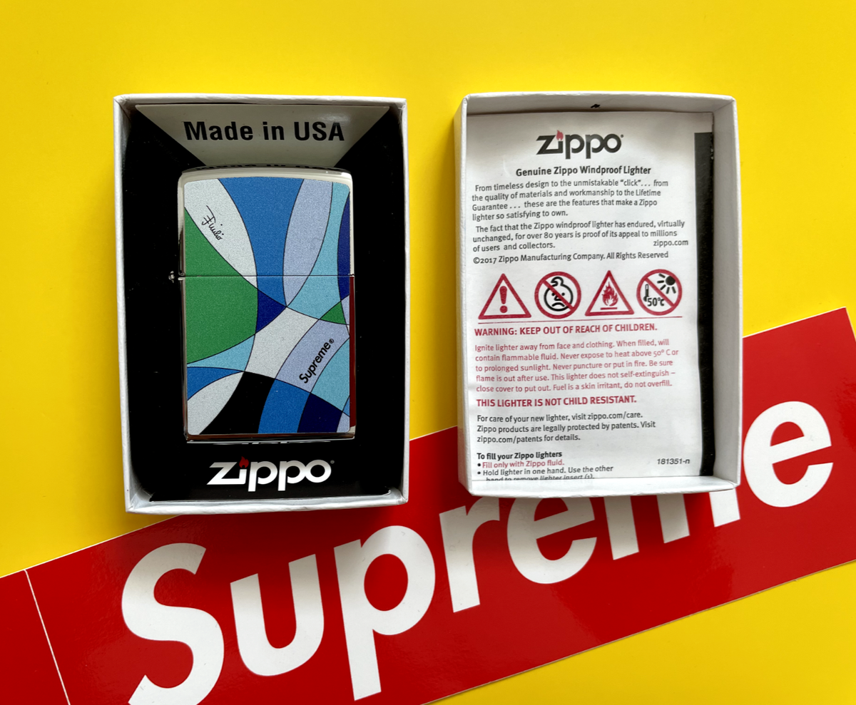 SS21 Supreme x Emilio Pucci Zippo Lighter Blue SS21A51 BNIB