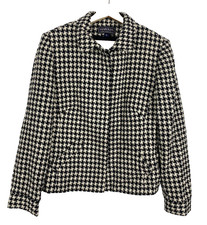 Harolds Womens Size 12 Vintage Jackets Houndstooth Black White Academia