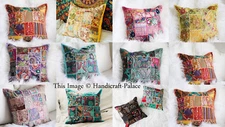 Indian Handmade Khambodia Patchwork Cushion Cover Decor Sofa Pillow Case 16"