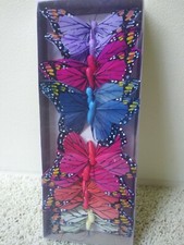 New LOT 5" Assorted Faux Feather Craft BUTTERFLIES 12 or 24 Pcs Crafts Florals