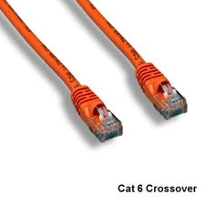 KNTK Orange 10' Cat6 CrossOver UTP Ethernet Cable 24AWG 550MHz RJ45 Network P2P