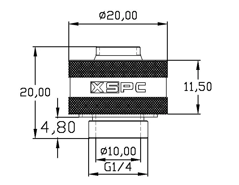 XSPC 3/8" ID x 5/8" OD Compression Fittings V2, Matte Black on Brass - Image 4 of 4