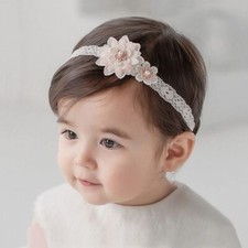 Baby Girl Headband White Lace Hairband Elastics Flower Head Wrap Hair Accesso...