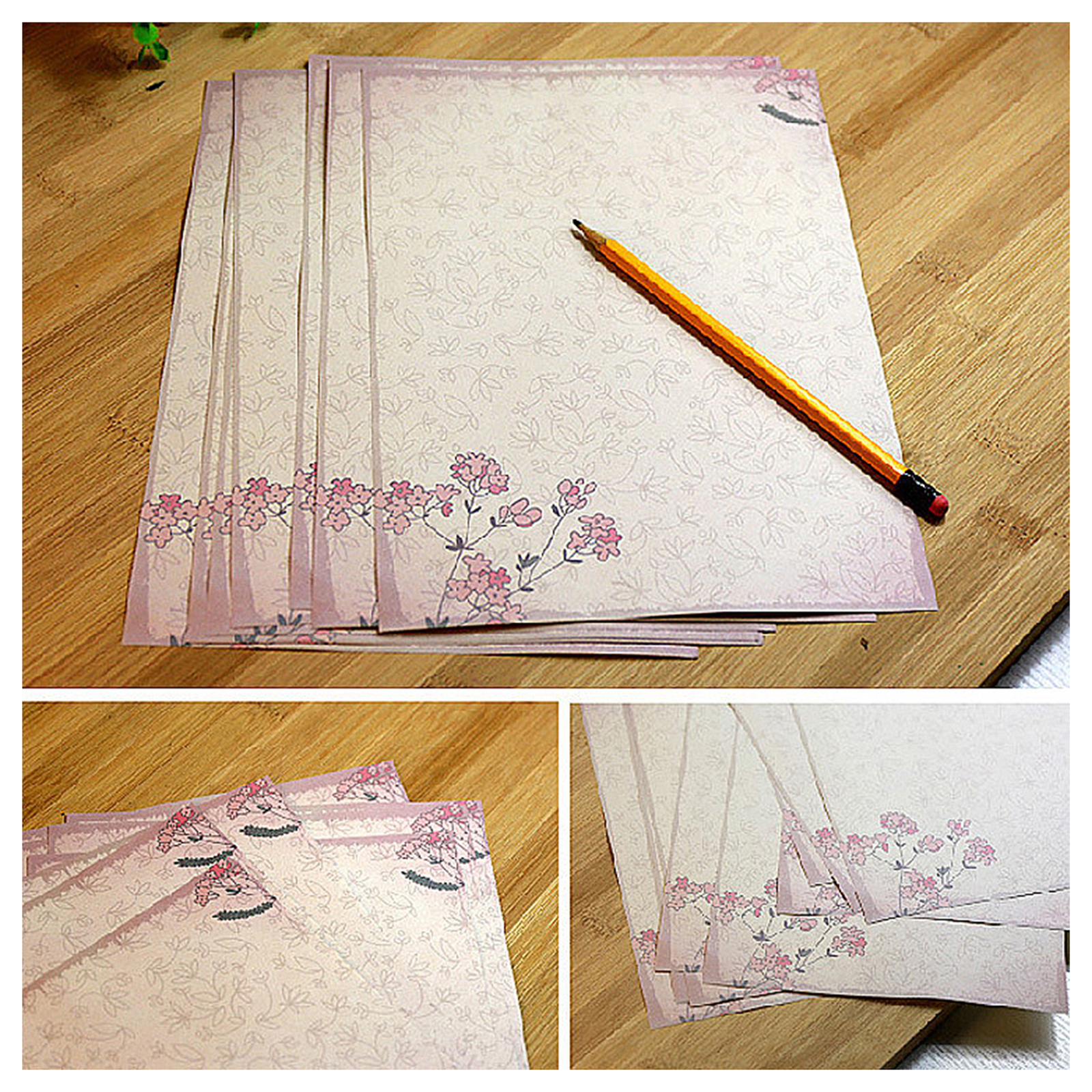 2 Set Letter Pad Foldable Leave Message Butterflies Writing Paper ...