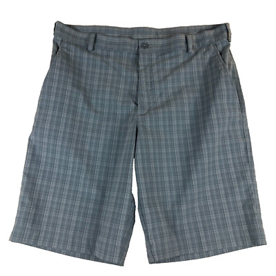 Nike Golf Shorts Blue Plaid Mens 36 Nike Fit Dry Performance Comfort Athleisure