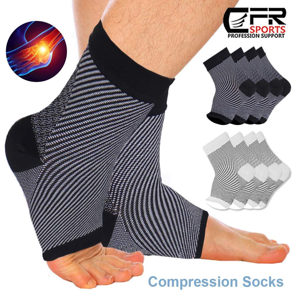 Copper Sleeve Compression Socks Plantar Fasciitis Foot Arch Ankle Support  Brace