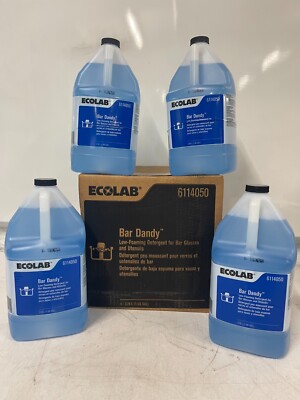 CASE OF 4 Ecolab Bar Dandy Dish Detergent Bar Glasses & Utensils 1 Gal 6114050