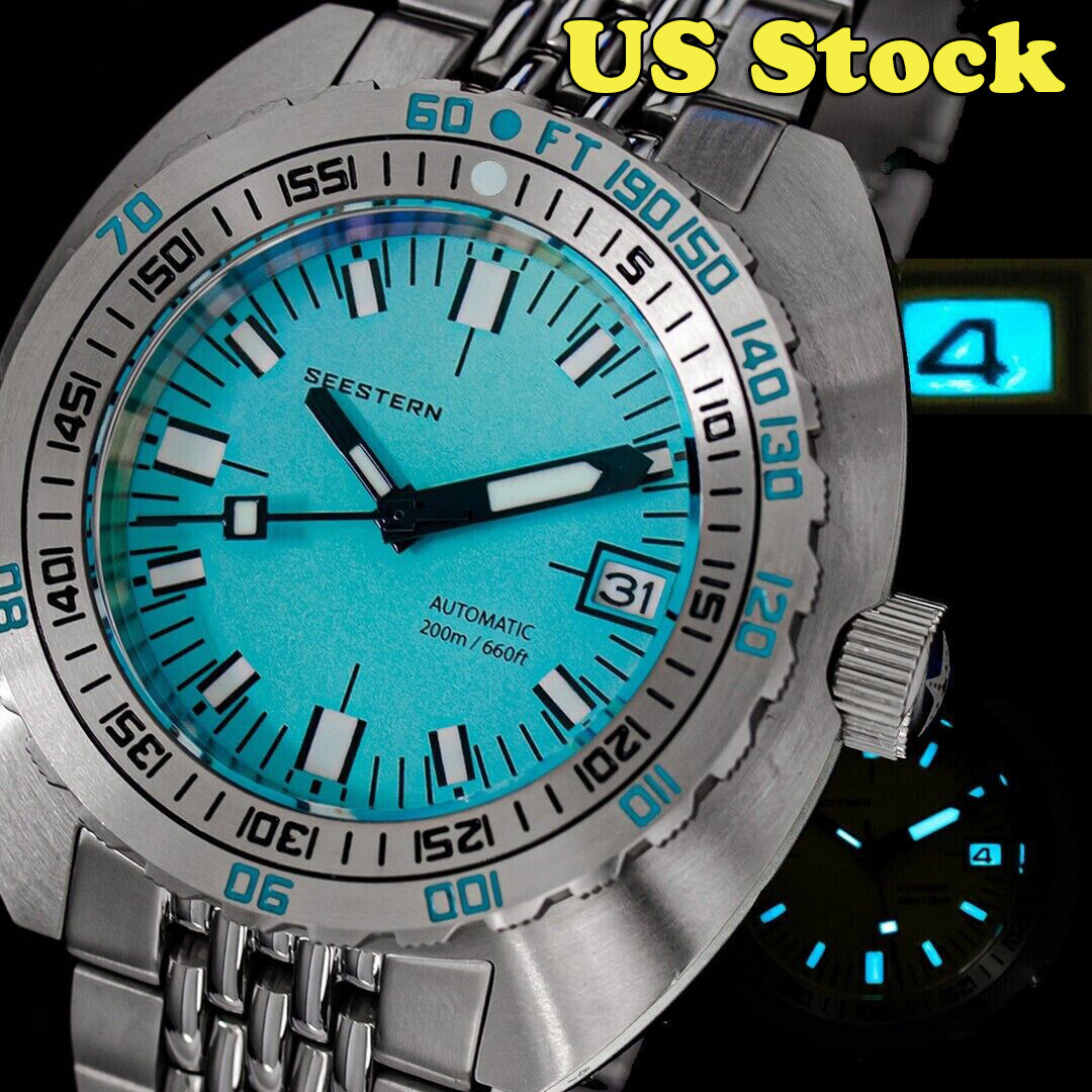 Seestern Vintage SUB 300 Blue 42mm 200m Automatic Men Diver Sport