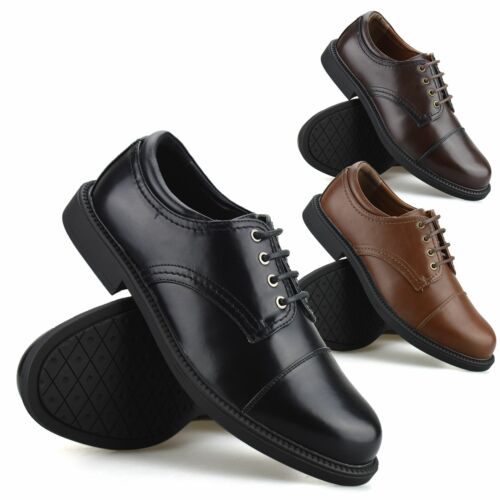 Hombres Smart Formal Lace Up Work Office School Toe Cap Casual Oxford Shoes Size - Imagen 1 de 47