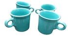 4 lot-Vintage Fiesta Ware Coffee Mugs Ring Handle Turquoise Blue