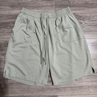 Leg3nd Mens French Terry Lounge Shorts Sage Green Athletic Gym Size Medium