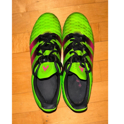 Adidas ACE 15.1 Stollen EUR 39 1/3 Grün Pink Schwarz Schnürung Kunststoff Rasen