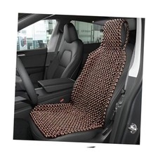 Natural Wood Beaded Seat Cover, Cool  Breathable Back Massaging Cushion Coffee