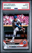Brandon Sproat [RC] - 2025 Topps NOW #672 - Rookie Call Up | Mets/Brewers PSA 10