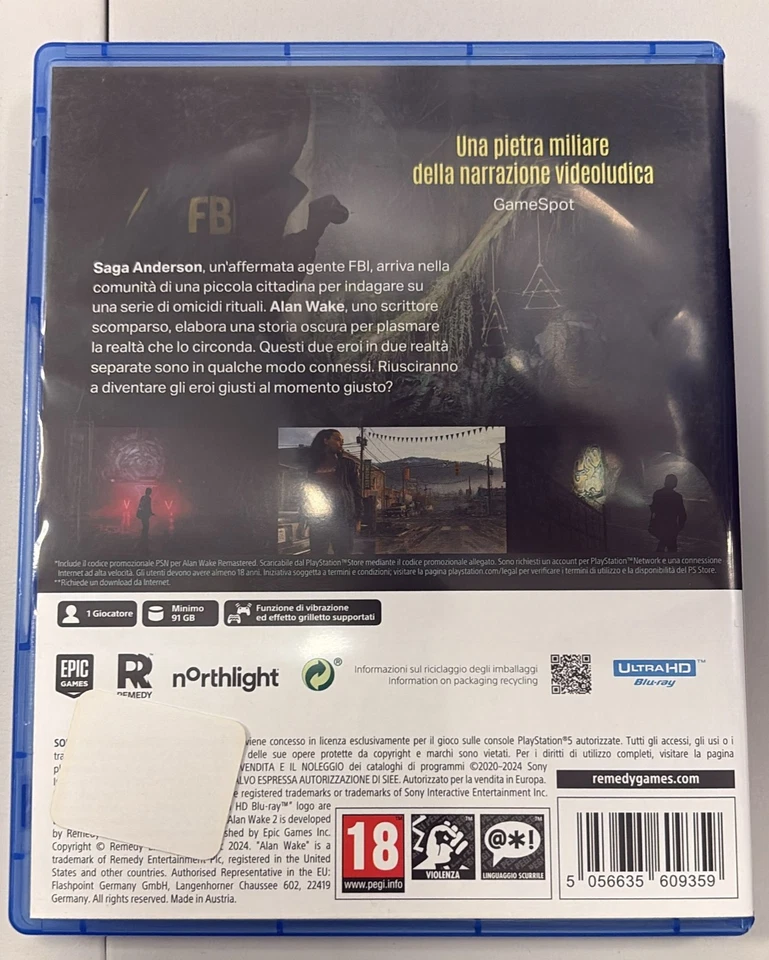 Alan Wake II deluxe edition ps5, foto 2 di 2