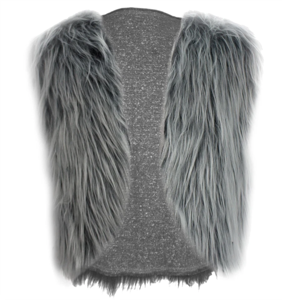 Adults Grey Faux Fur Waistcoat Medieval Viking Prehistoric Fancy Dress - Image 2 of 4