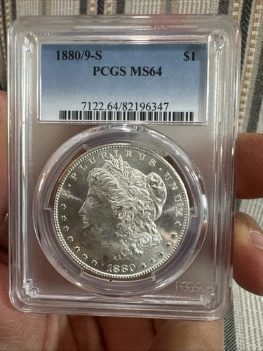 1880/9 S Morgan Silver Dollar PCGS MS-64 Overdate