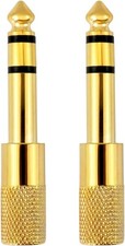 2pcs Headphone Adapter Audio Jack 6.35mm 1/4" Male to 3.5mm Gold