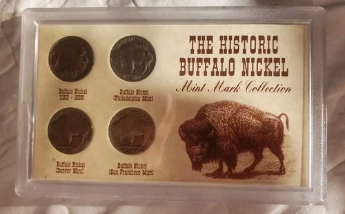 The Historic Buffalo Nickel Mint Mark Collection 4-coin Set Clear Dates Mints