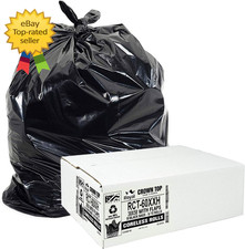 55 Gallon Heavy Duty Trash Bags 2 Mil Thick 38x58 Black Garbage Bags 50 Pack