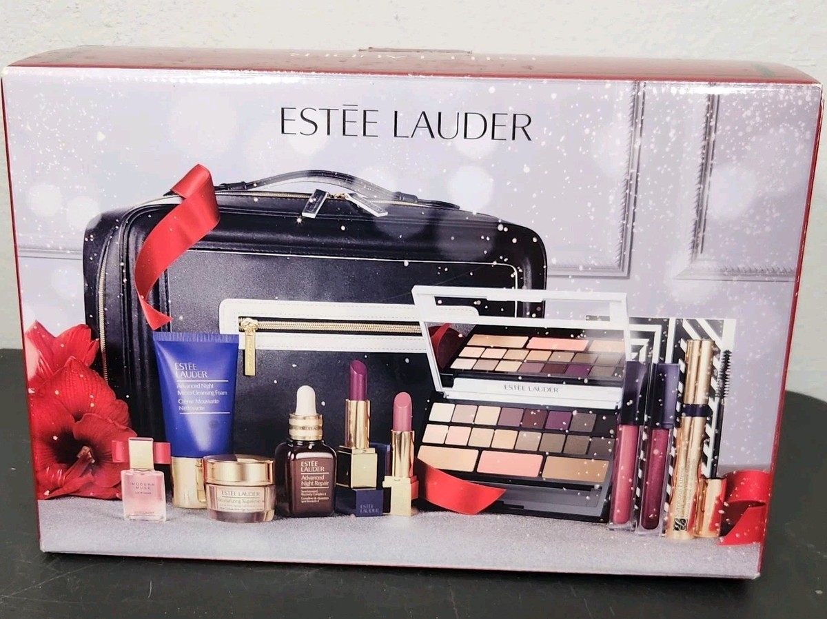 ESTEELAUDER メイクボックス New Estee Lauder 9 Piece Holiday Cosmetics Makeup Case Gift Set