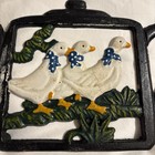 Vintage Cast Iron Goose Geese Trivet Painted Teapot — photo 5