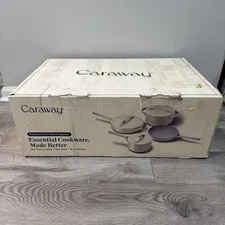 Caraway Ceramic Cookware Set And Cabinet Organizer 12 PC Set CW-CSET-R01 NEW
